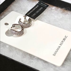 NWT Banana Republic Huggie Hoop Earrings - Silver